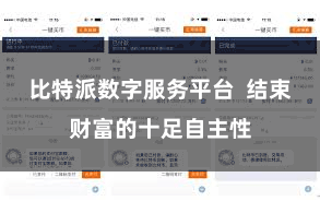 比特派数字服务平台 结束财富的十足自主性