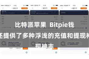 比特派苹果  Bitpie钱包还提供了多种浮浅的充值和提现神志